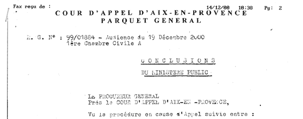Fax reçu le 14/12/00 10:38
