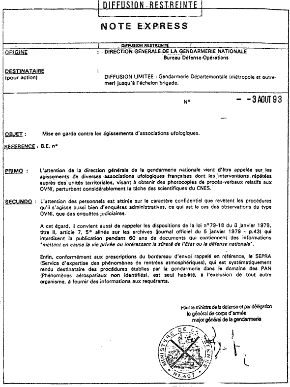 Mise en garde dontre les associations ufologiques