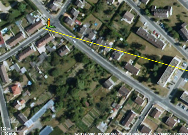 Position du témoin et de l'immeuble