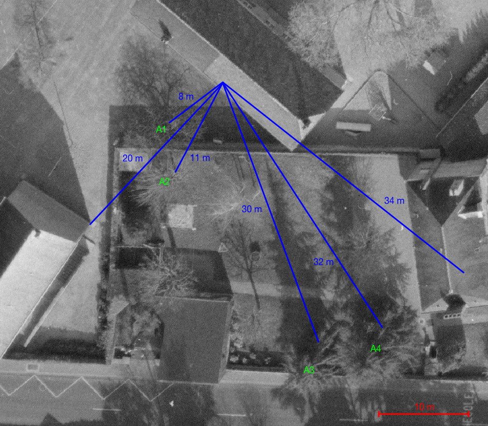 Dispositin du bâtiment et distance des arbres
