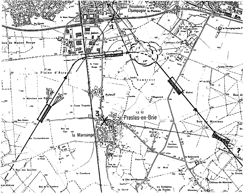 Plan de Gretz et Presles avec trajectoire