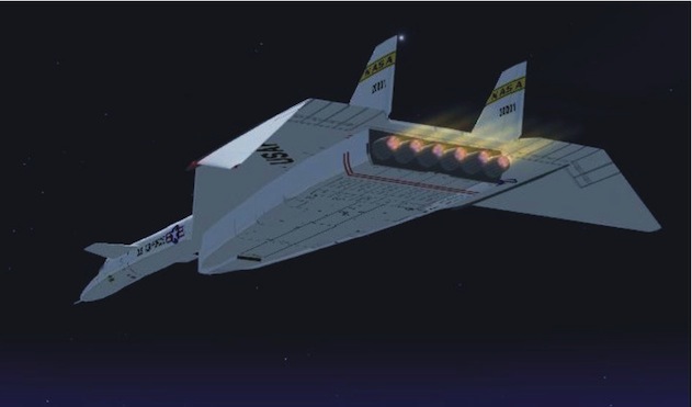 Avion delta avec six réacteurs