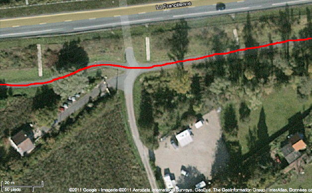 Le parcours se terminant par un virage