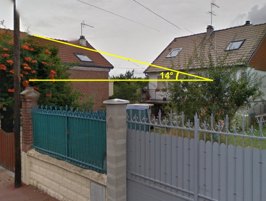 Hauteur angulaire du toit