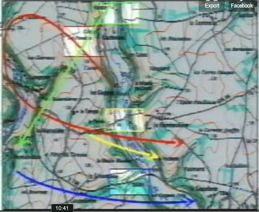 Carte avec trajectoires