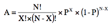 n!/(x!*(n-x)!)*p^x*(1-p)^(n-x)