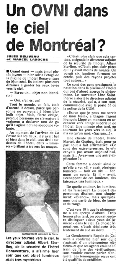 Un OVNI dans le ciel de Montréal ?